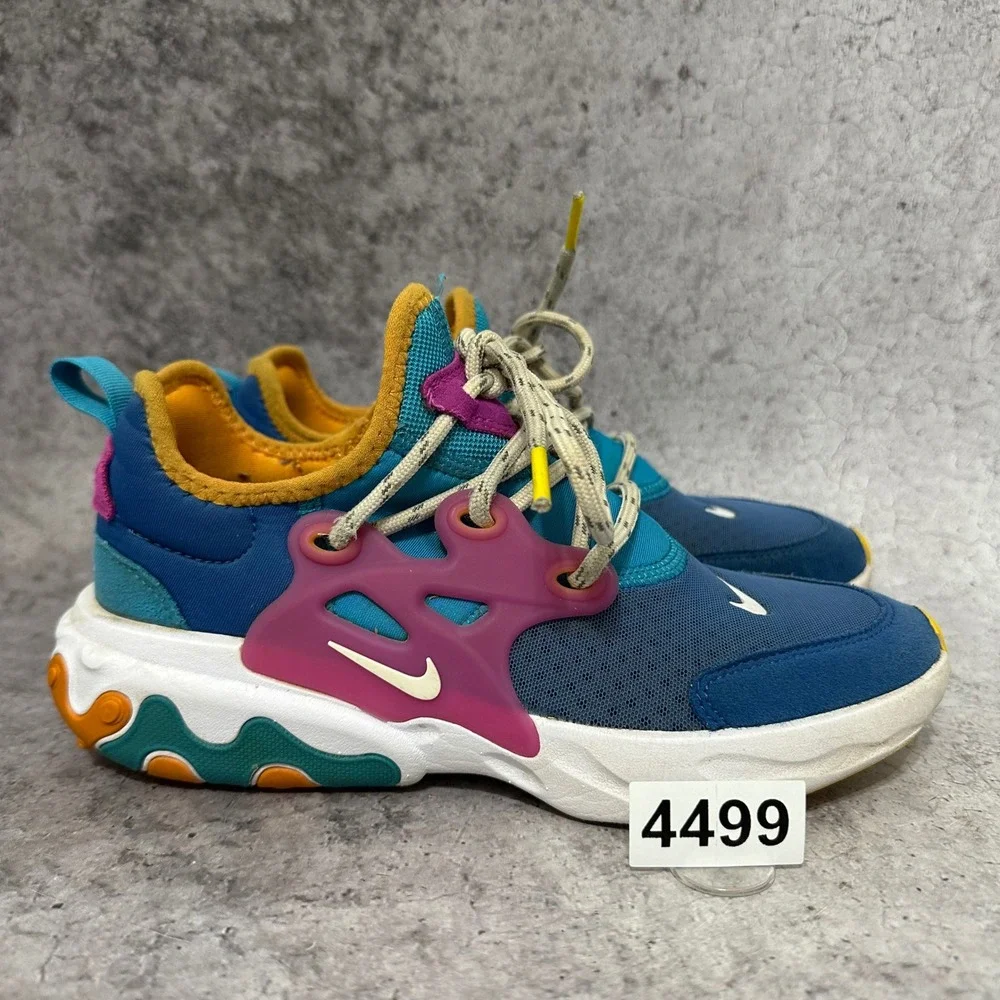 Nike React Presto GS Kids 4Y Blue Blueberry Waffle CK1752-400 Sneakers